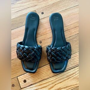 Target A New Day braided slide sandals. Black. Size 11. Worn once.